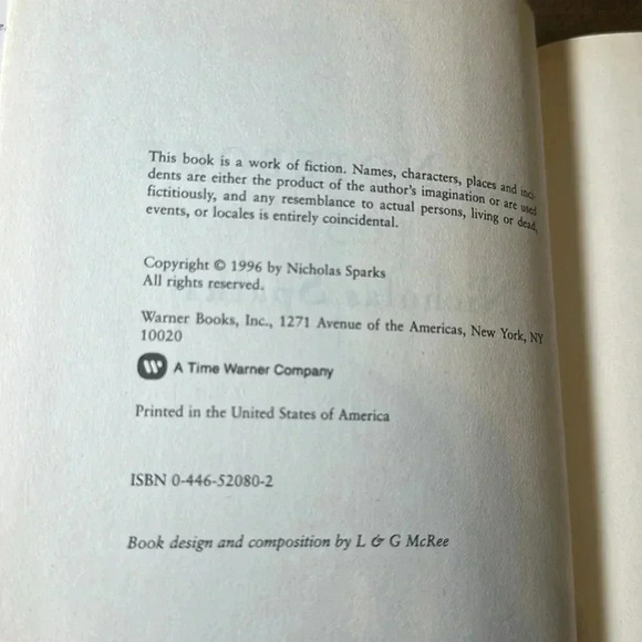 Nicholas Sparks Best Selling Author Bundle of Books Hardcover Lot of 3 - Picture 8 of 10